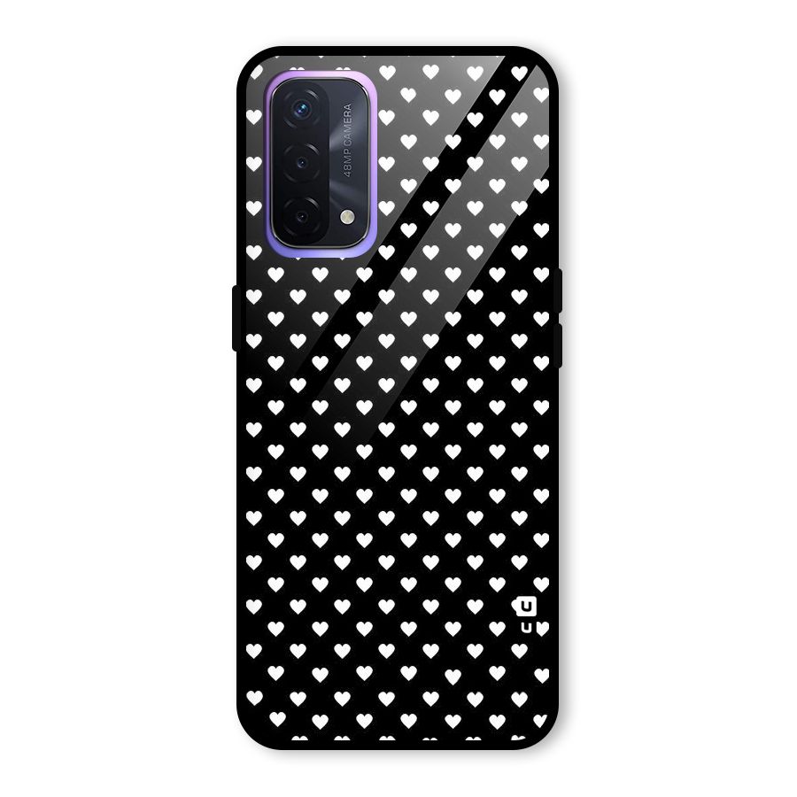 Classy Hearty Polka Glass Back Case for Oppo A74 5G