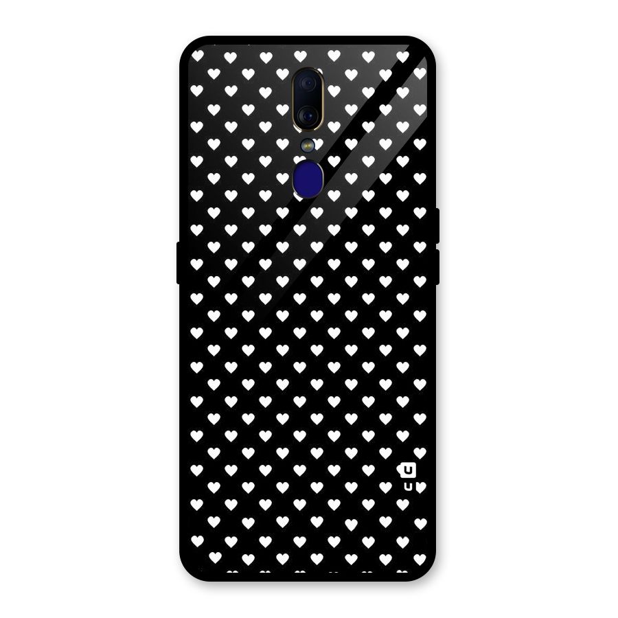 Classy Hearty Polka Glass Back Case for Oppo F11