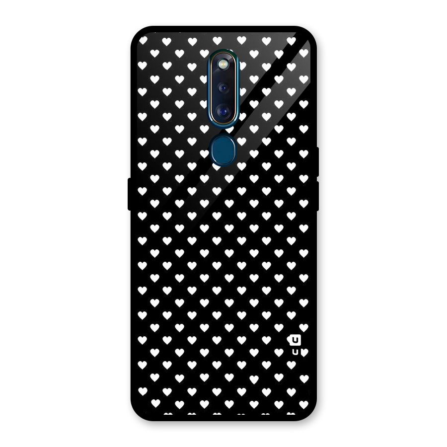 Classy Hearty Polka Glass Back Case for Oppo F11 Pro