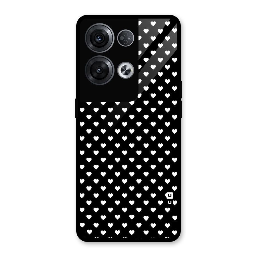 Classy Hearty Polka Glass Back Case for Oppo Reno8 Pro 5G