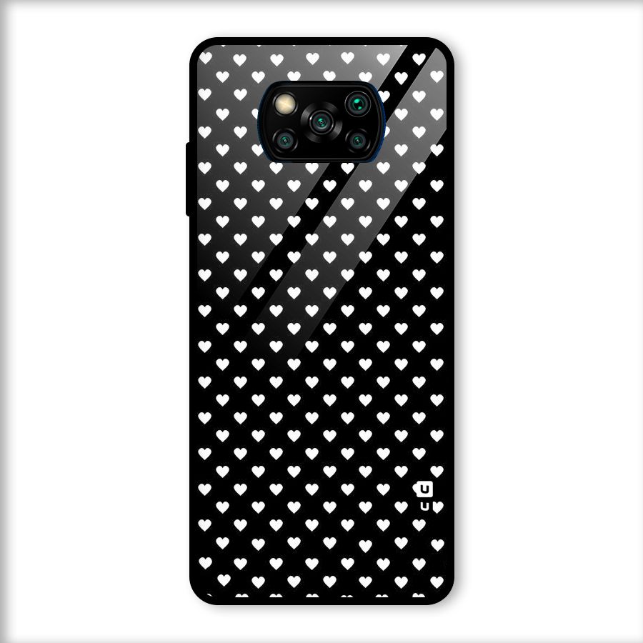 Classy Hearty Polka Glass Back Case for Poco X3