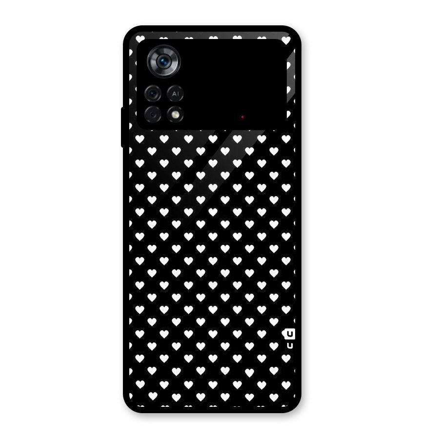 Classy Hearty Polka Glass Back Case for Poco X4 Pro 5G