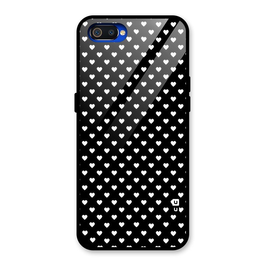 Classy Hearty Polka Glass Back Case for Realme C2