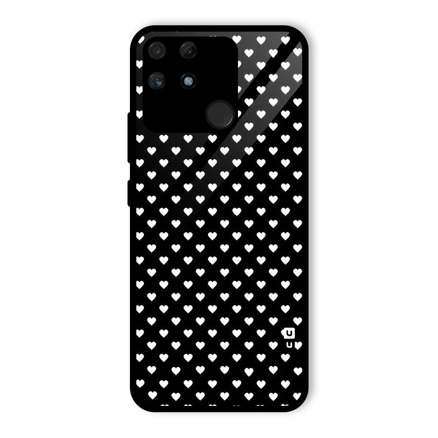 Classy Hearty Polka Glass Back Case for Realme Narzo 50A