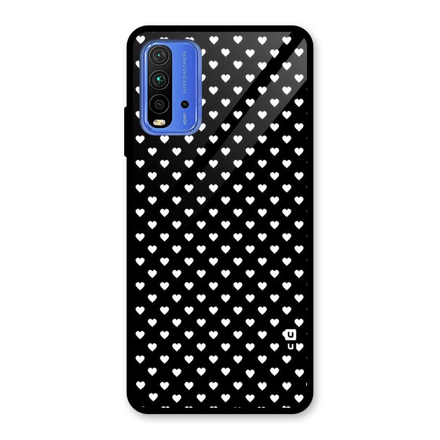 Classy Hearty Polka Glass Back Case for Redmi 9 Power