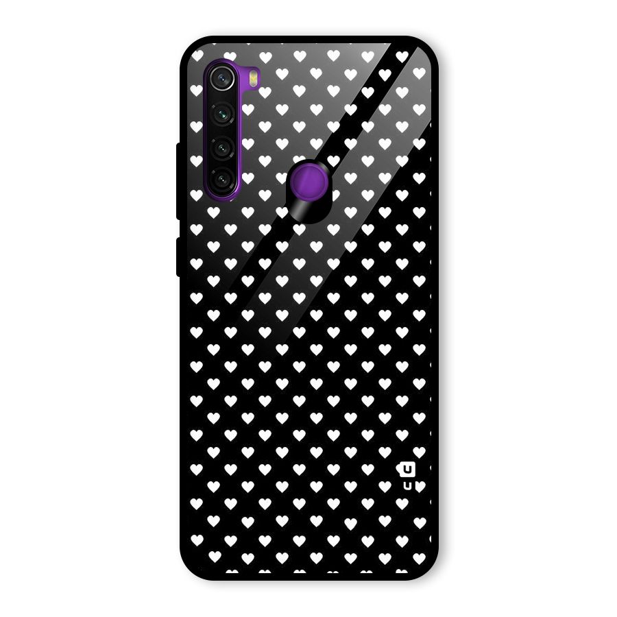 Classy Hearty Polka Glass Back Case for Redmi Note 8