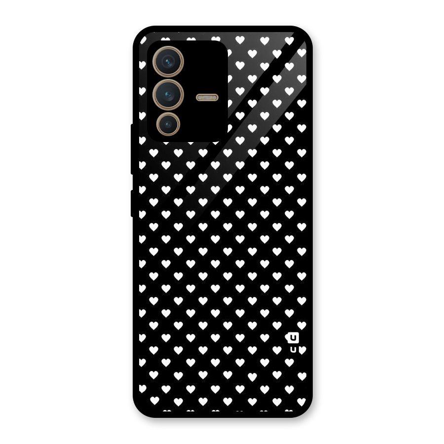 Classy Hearty Polka Glass Back Case for Vivo V23 5G