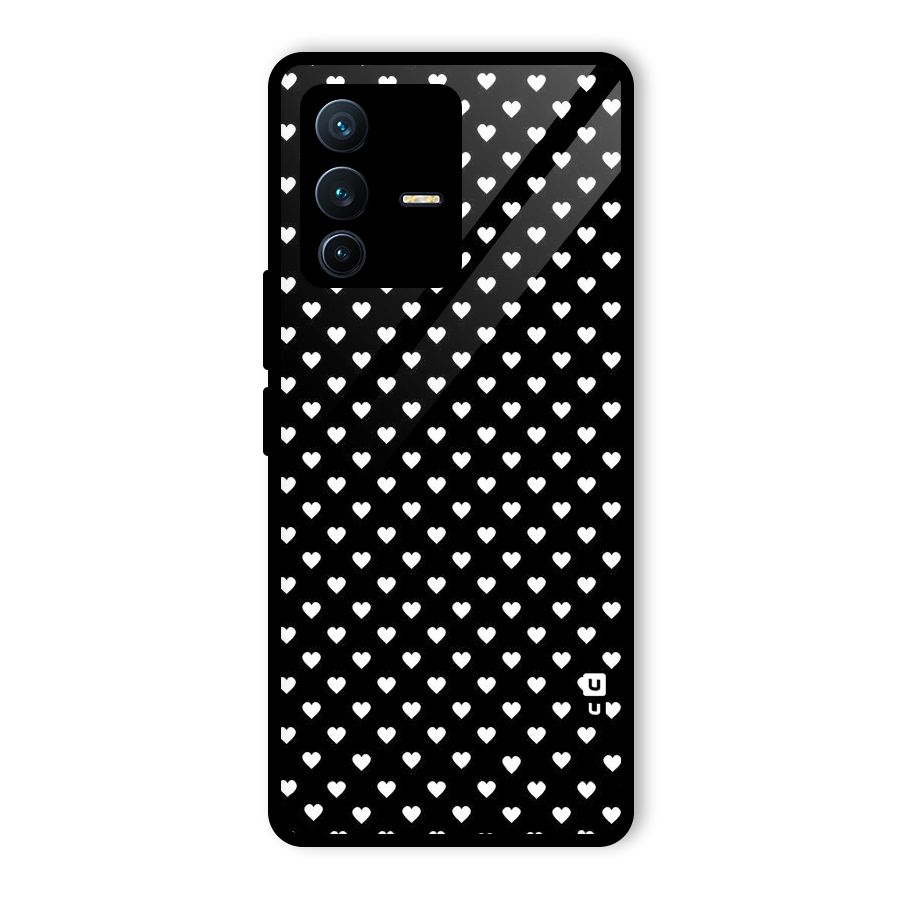 Classy Hearty Polka Glass Back Case for Vivo V23 Pro