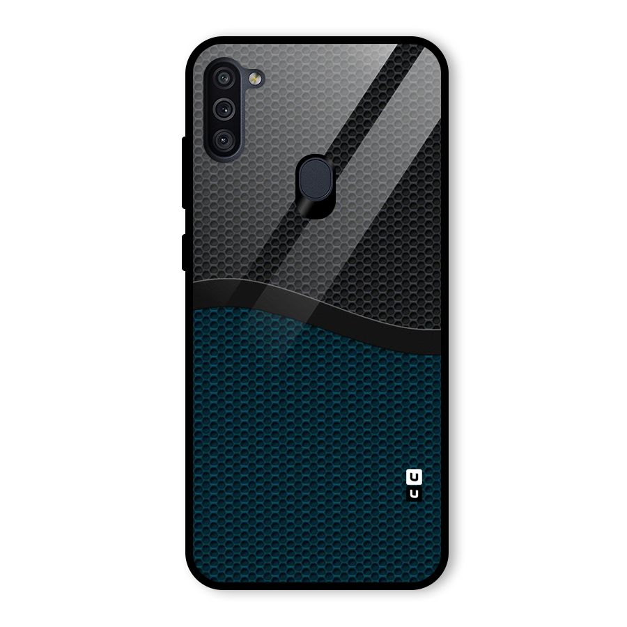 Classy Rugged Bicolor Glass Back Case for Galaxy M11