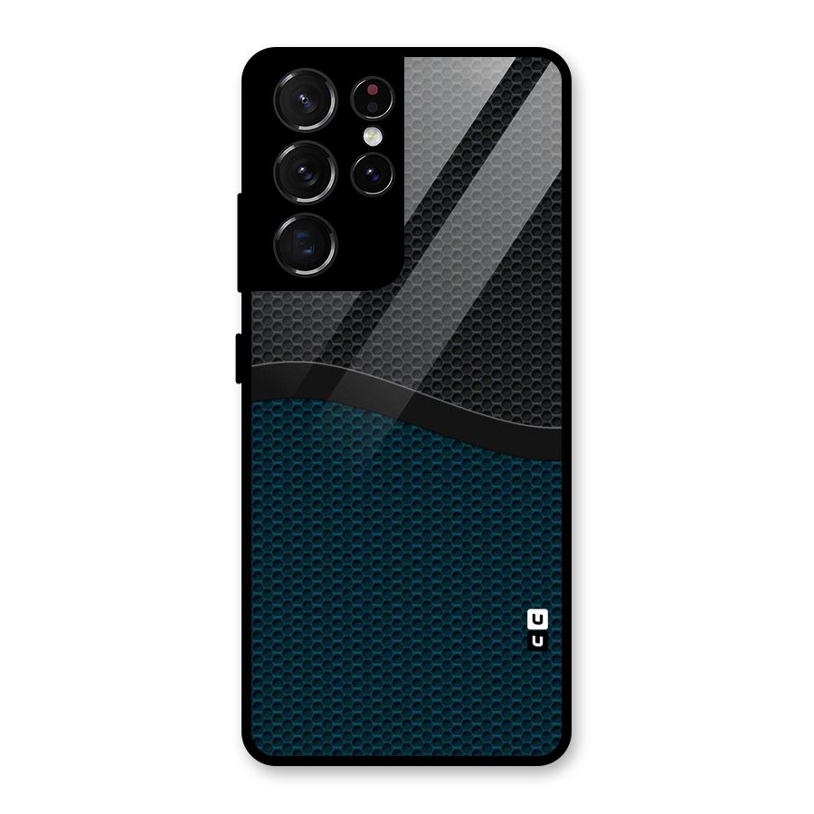 Classy Rugged Bicolor Glass Back Case for Galaxy S21 Ultra 5G
