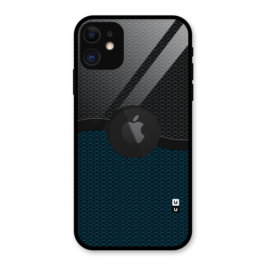 Classy Rugged Bicolor Glass Back Case for iPhone 11 Logo Cut