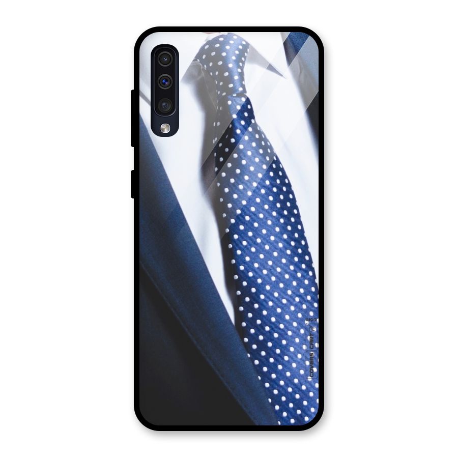 Classy Tie Glass Back Case for Galaxy A50