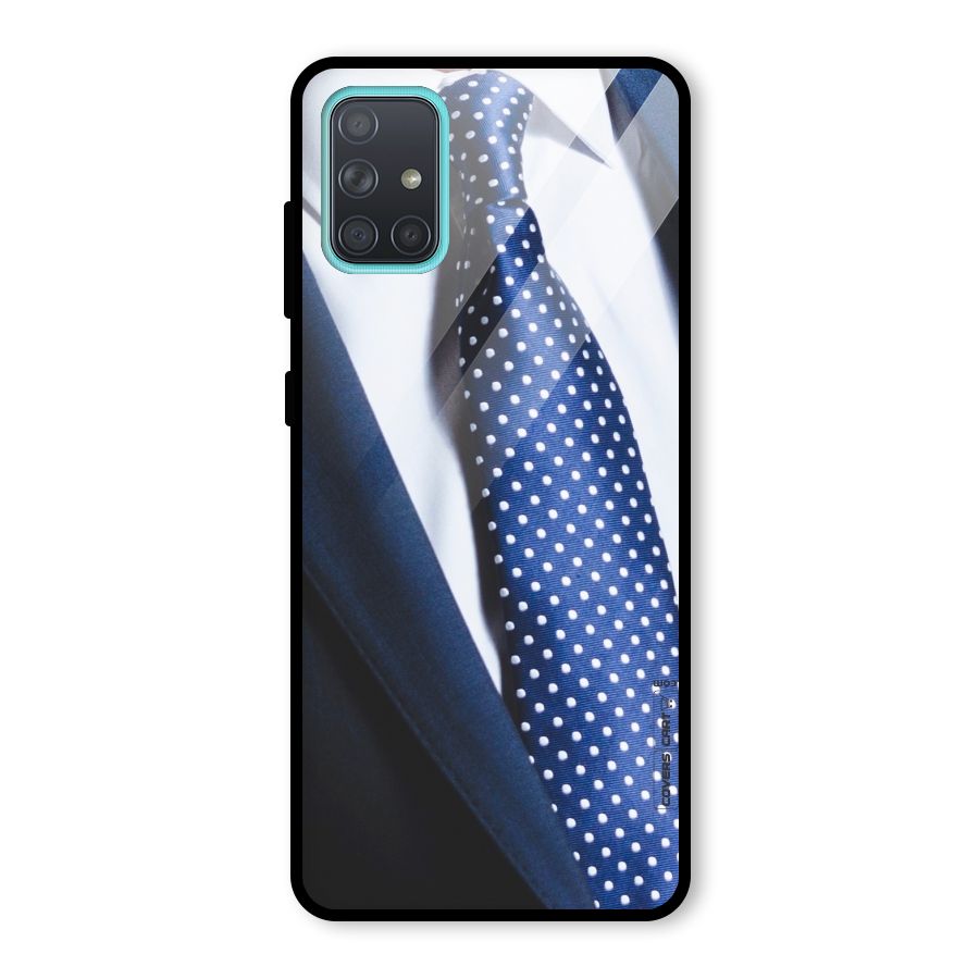 Classy Tie Glass Back Case for Galaxy A71