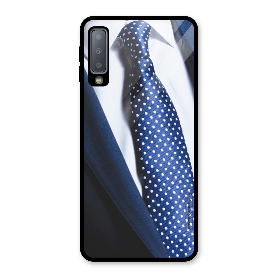 Classy Tie Glass Back Case for Galaxy A7 (2018)