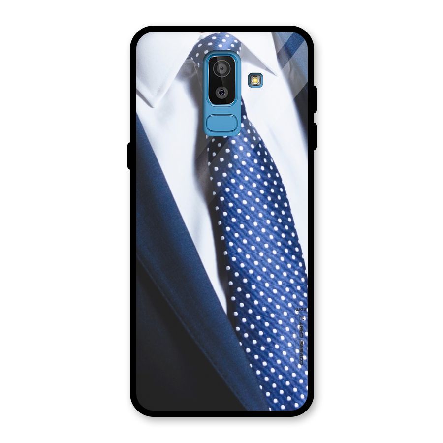 Classy Tie Glass Back Case for Galaxy J8