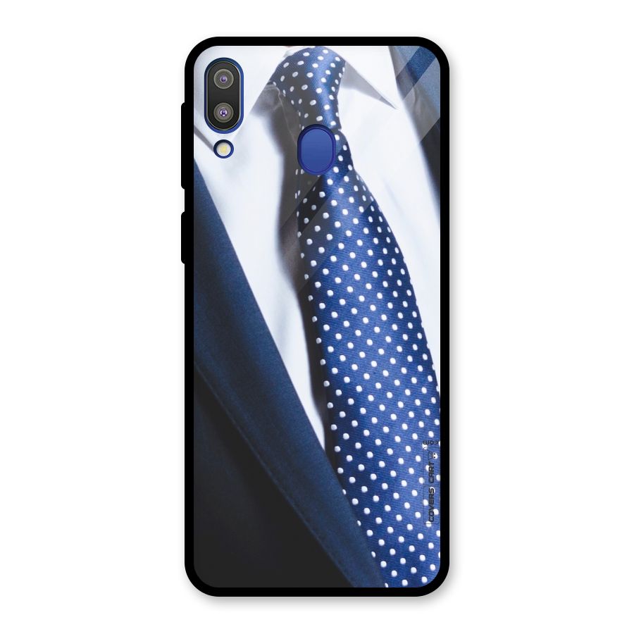 Classy Tie Glass Back Case for Galaxy M20