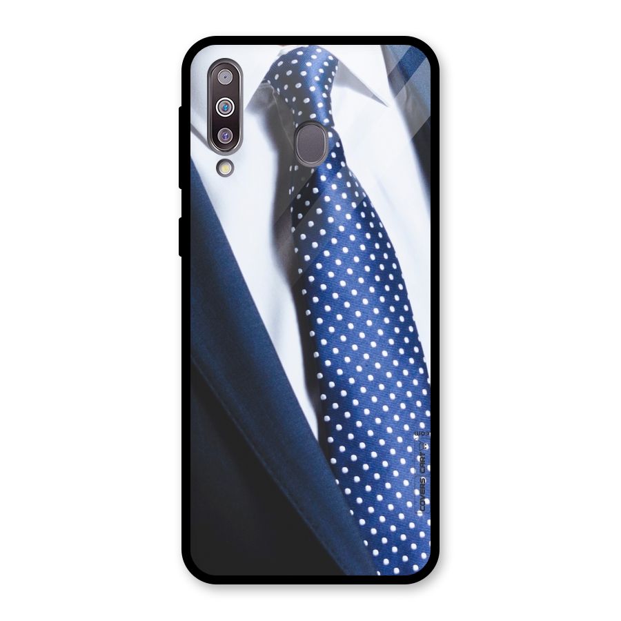 Classy Tie Glass Back Case for Galaxy M30