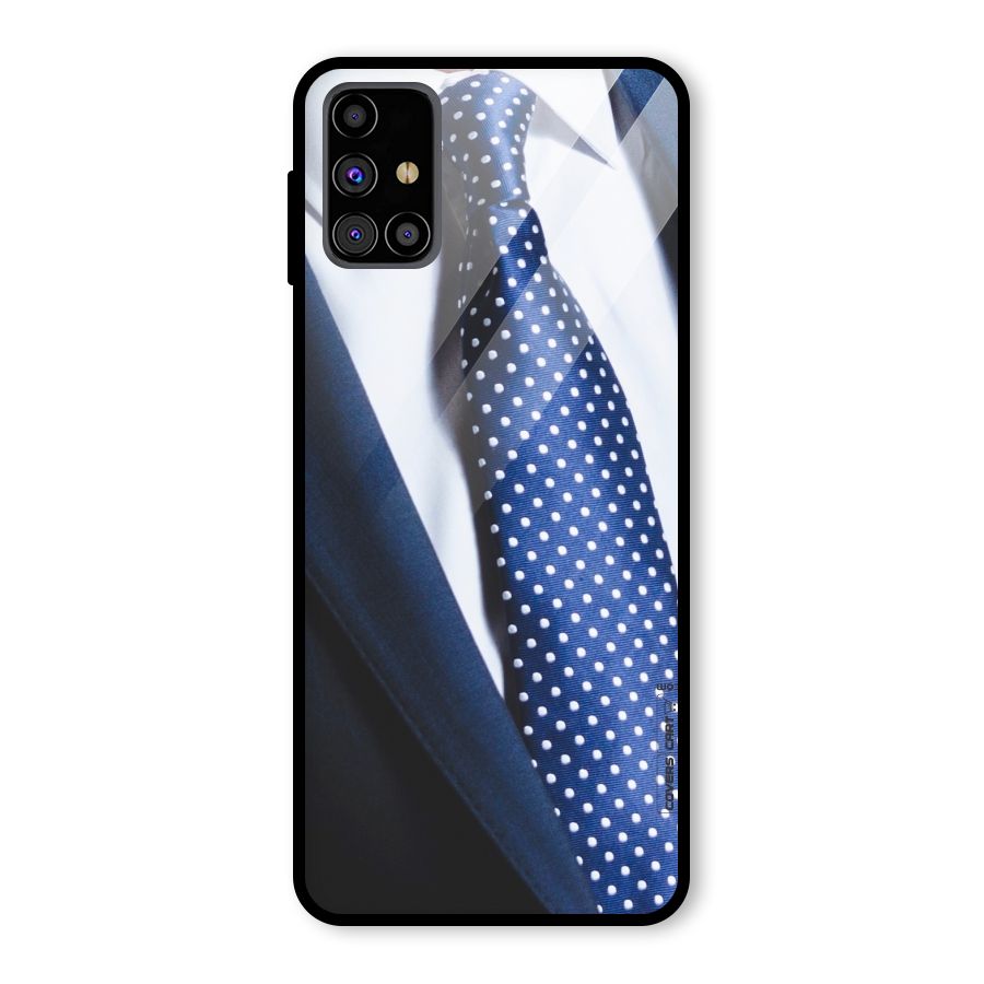 Classy Tie Glass Back Case for Galaxy M31s