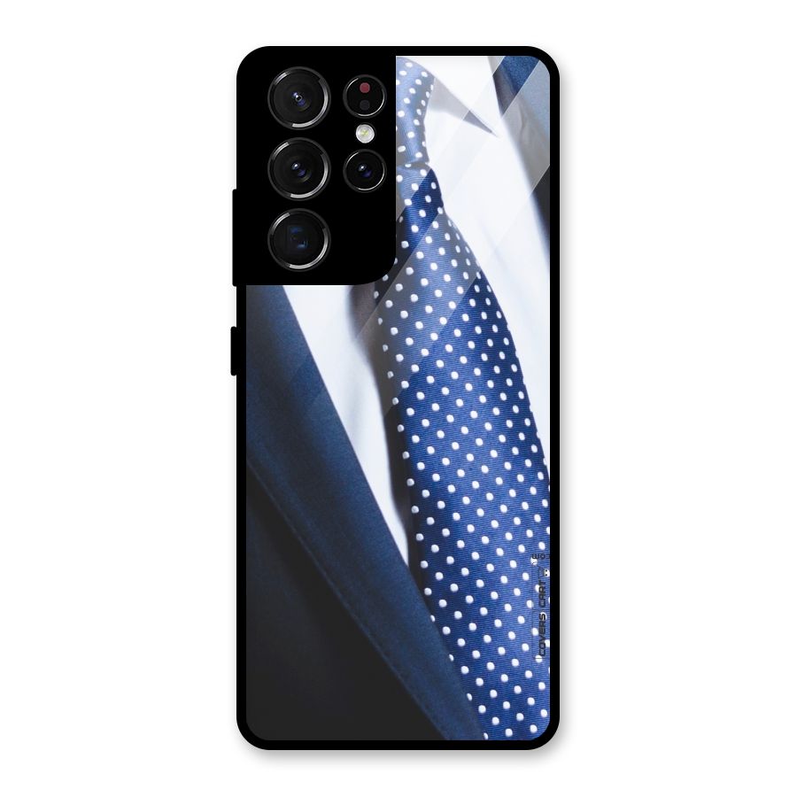 Classy Tie Glass Back Case for Galaxy S21 Ultra 5G