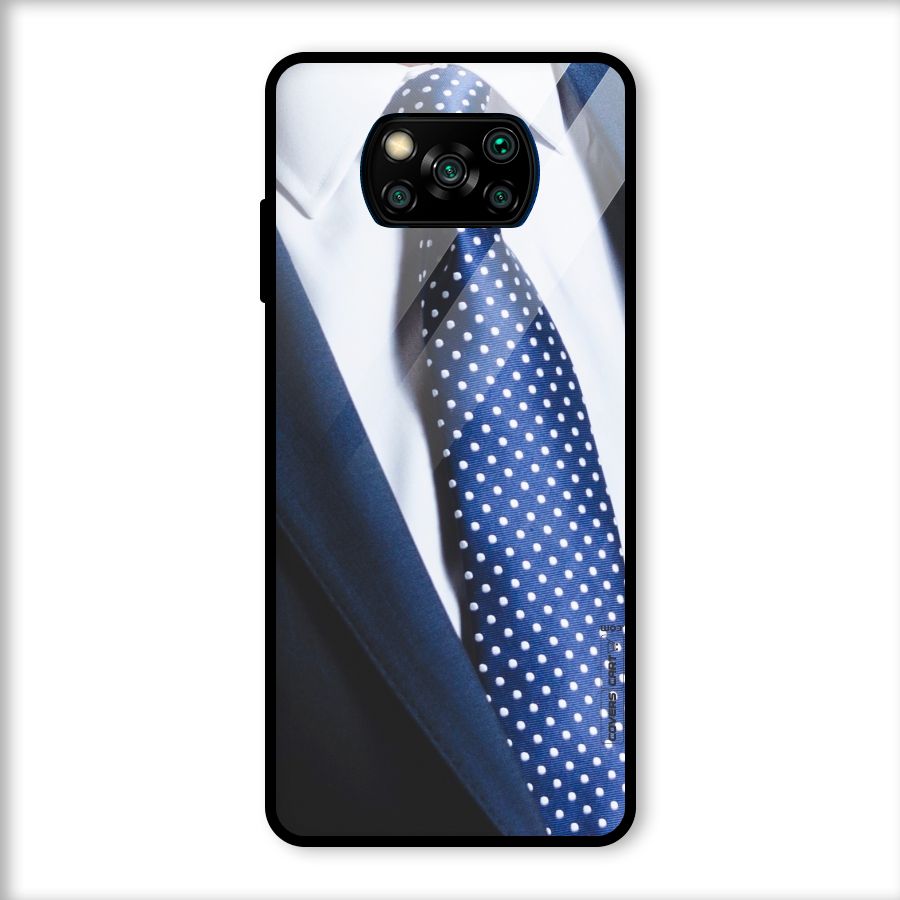 Classy Tie Glass Back Case for Poco X3