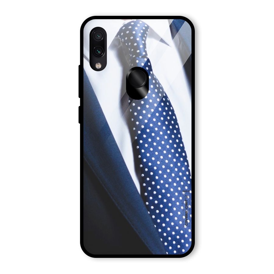 Classy Tie Glass Back Case for Redmi Note 7S