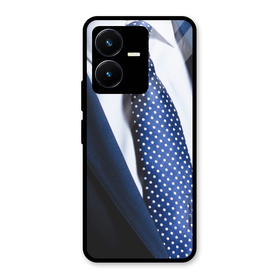 Classy Tie Glass Back Case for Vivo Y22