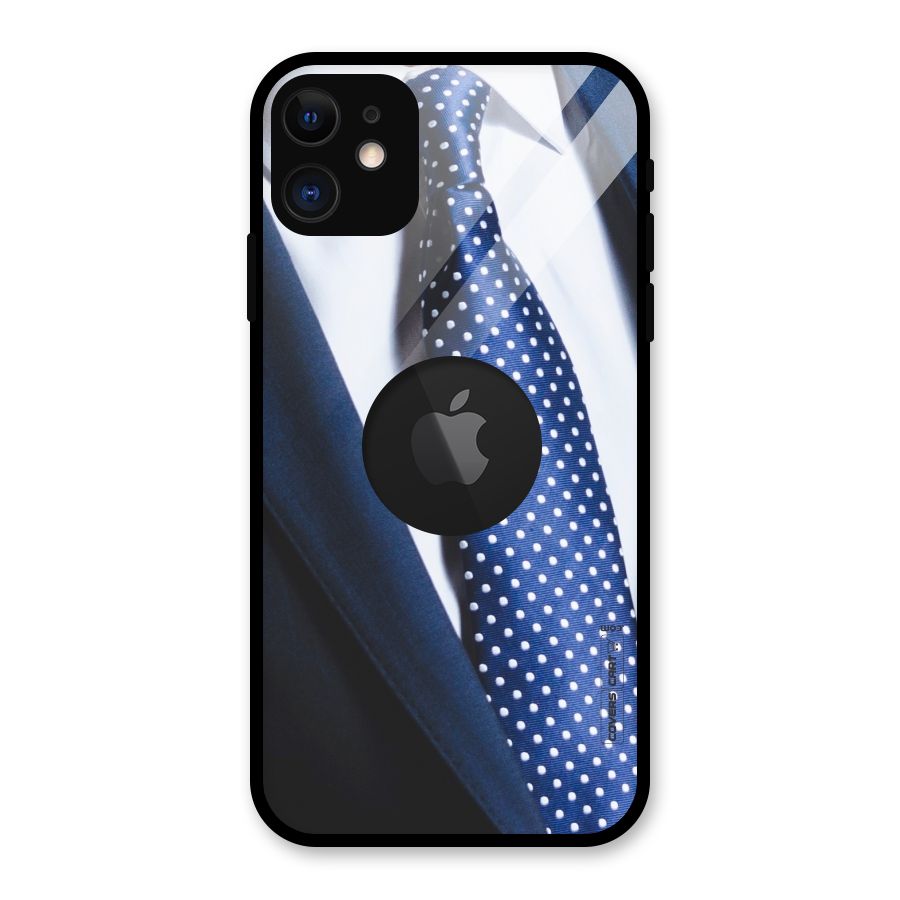 Classy Tie Glass Back Case for iPhone 11 Logo Cut