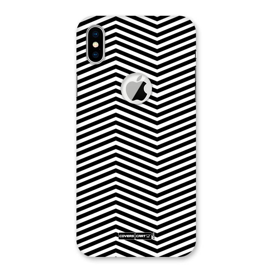 Classy Zig Zag Back Case for iPhone XS Logo Cut