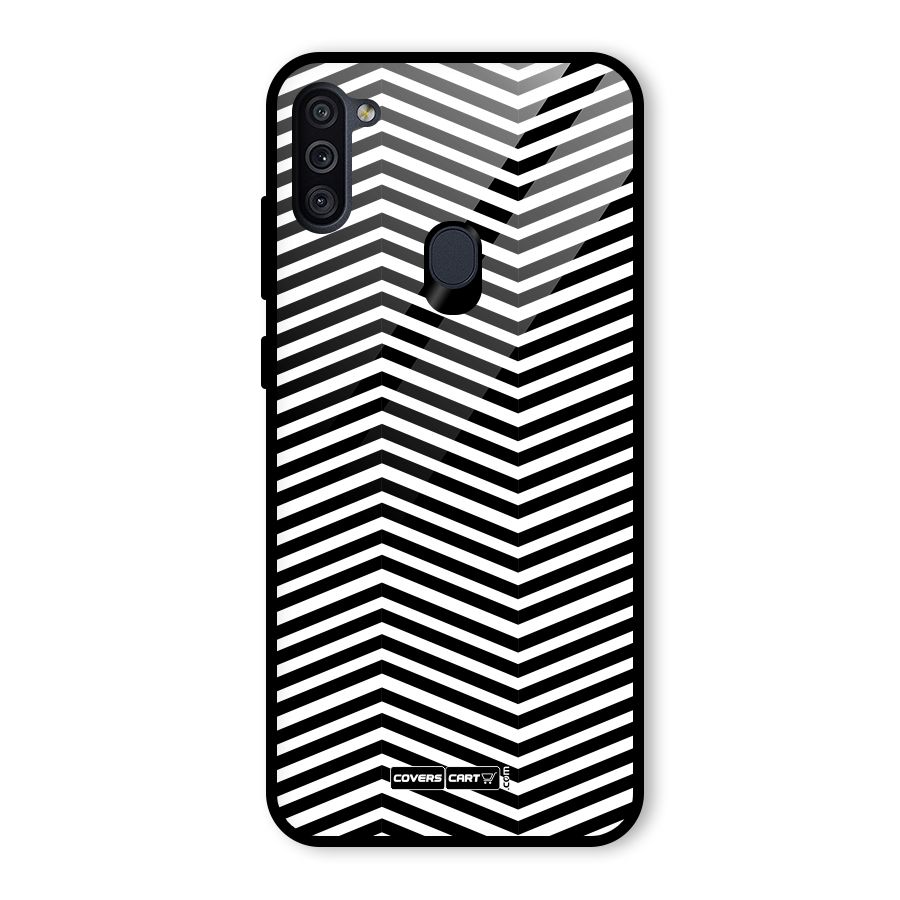 Classy Zig Zag Glass Back Case for Galaxy M11