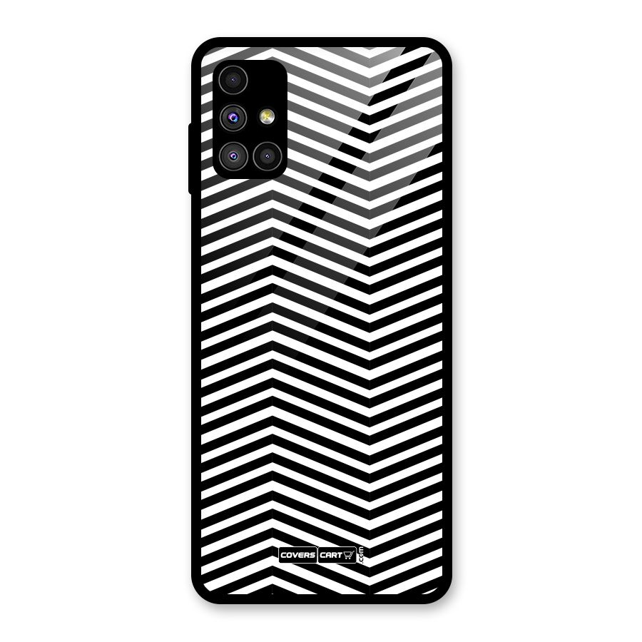 Classy Zig Zag Glass Back Case for Galaxy M51