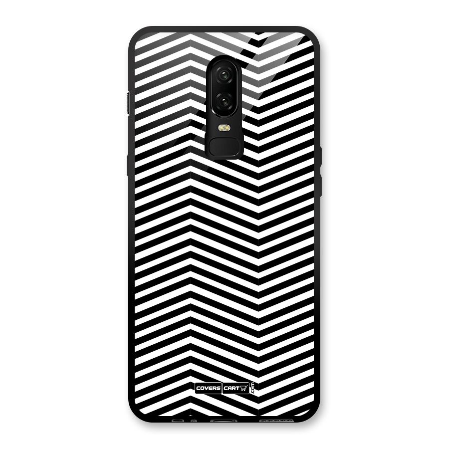 Classy Zig Zag Glass Back Case for OnePlus 6