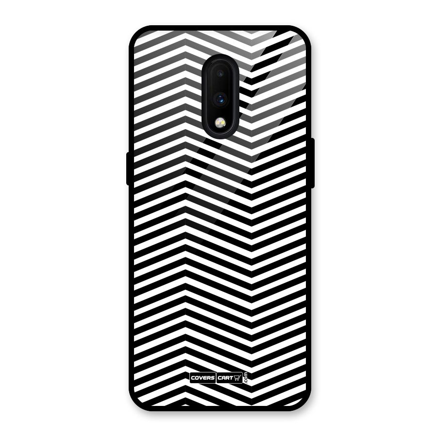 Classy Zig Zag Glass Back Case for OnePlus 7