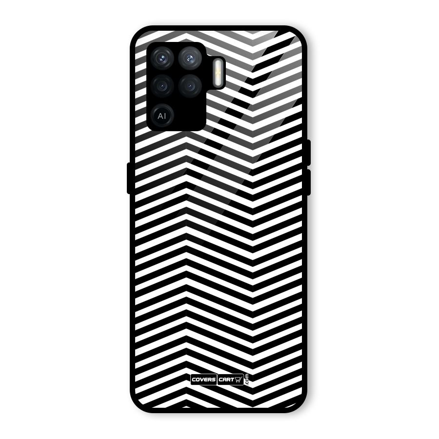 Classy Zig Zag Glass Back Case for Oppo F19 Pro