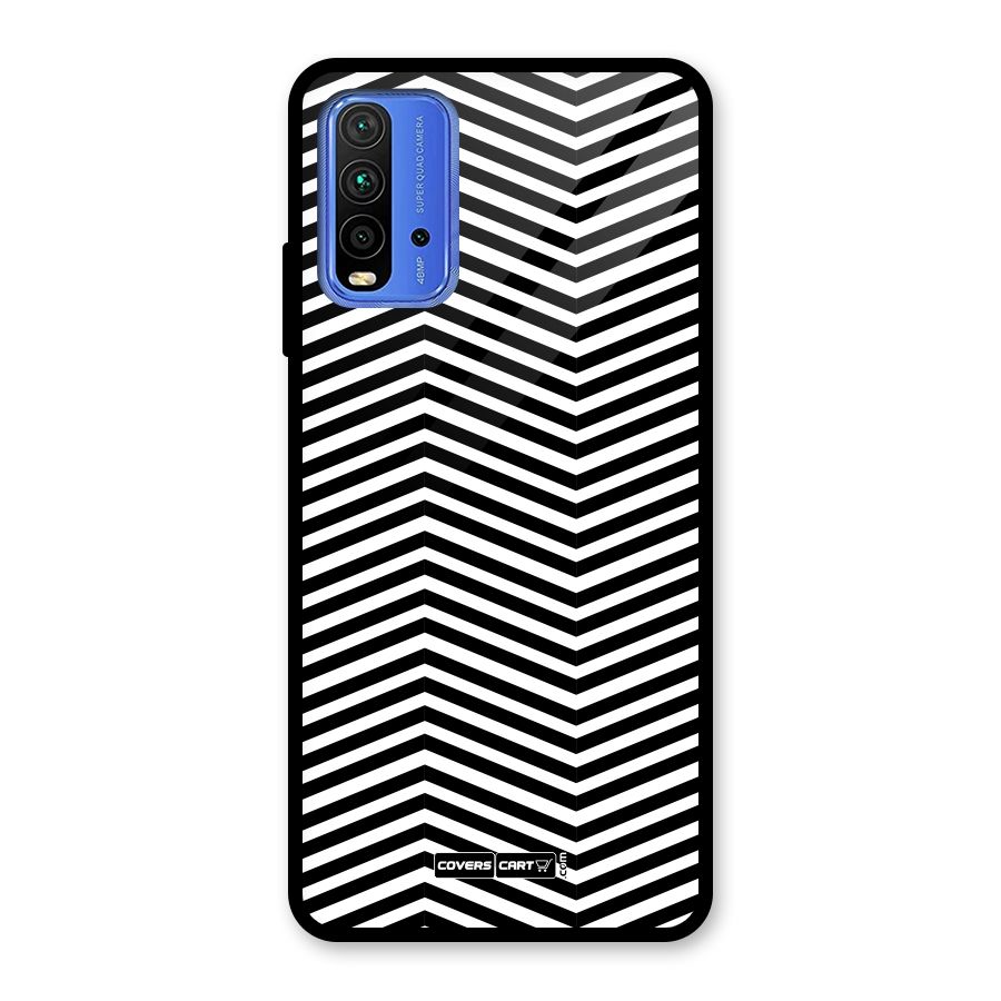 Classy Zig Zag Glass Back Case for Redmi 9 Power