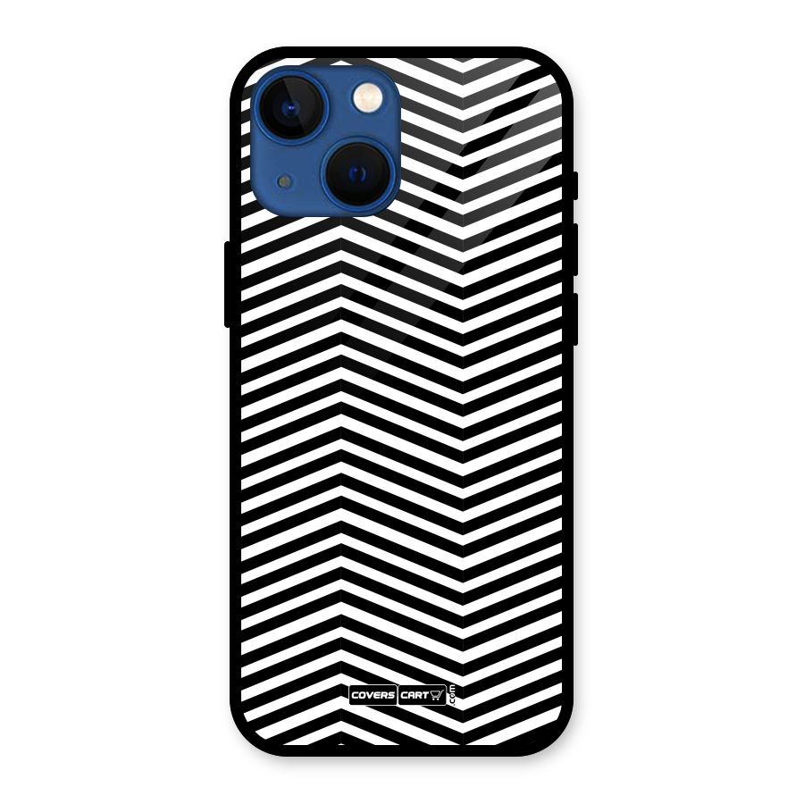Classy Zig Zag Glass Back Case for iPhone 13 Mini