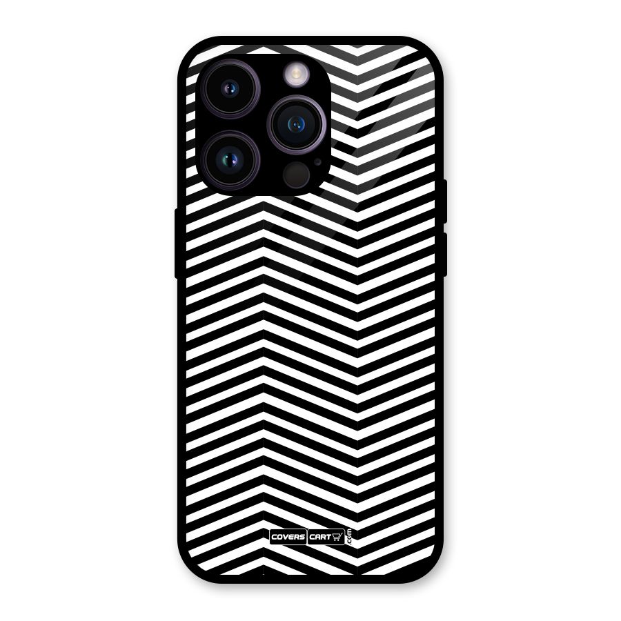 Classy Zig Zag Glass Back Case for iPhone 14 Pro