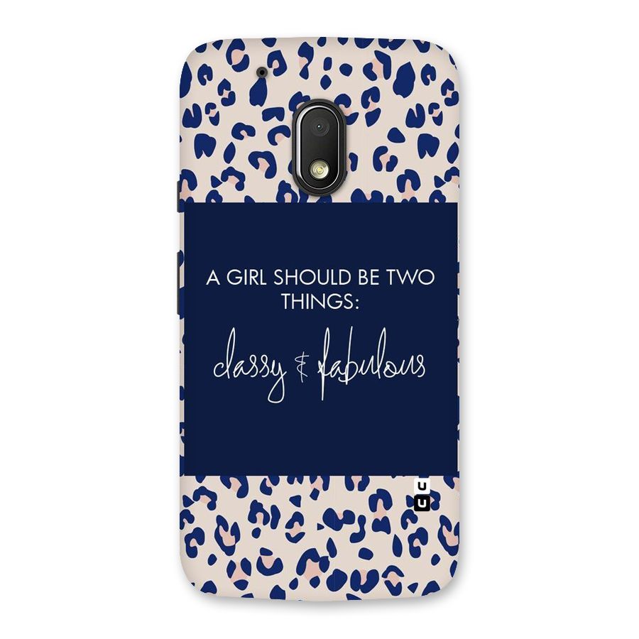 Classy and Fabulous Back Case for Moto G4 Play