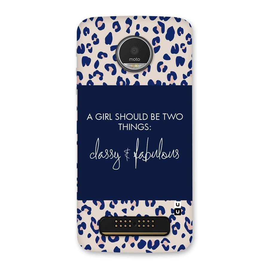 Classy and Fabulous Back Case for Moto Z Play