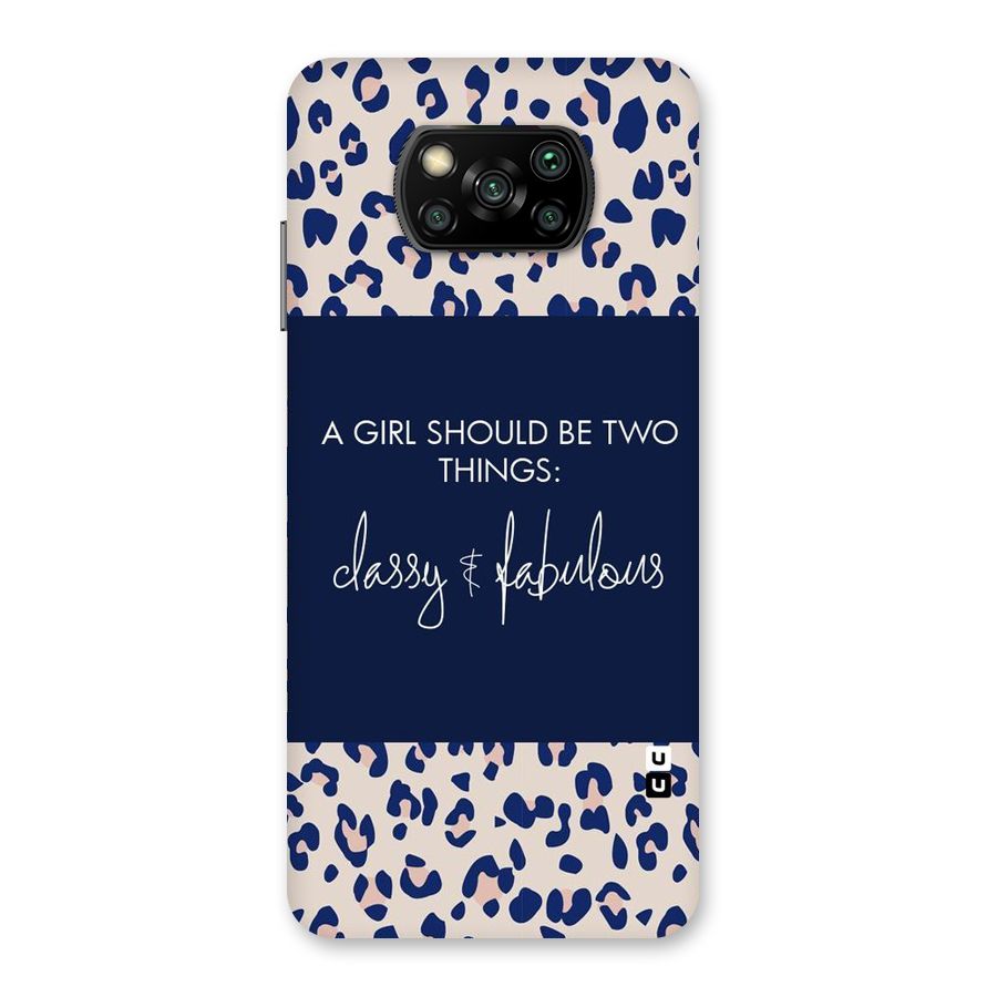 Classy and Fabulous Back Case for Poco X3