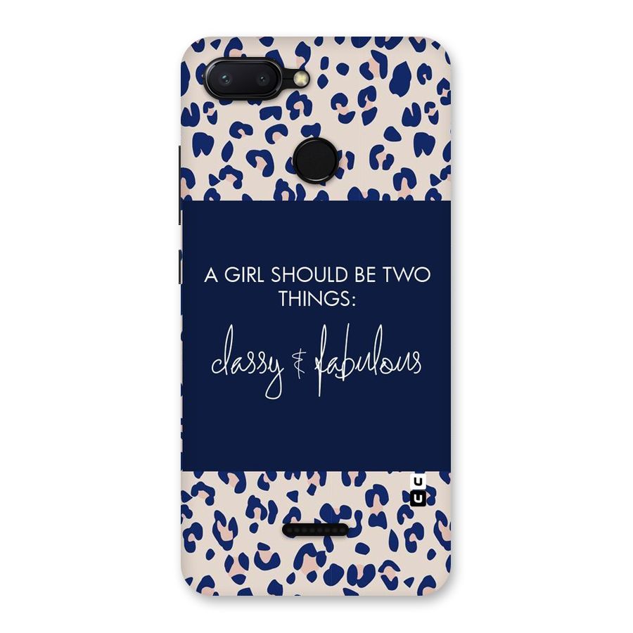 Classy and Fabulous Back Case for Redmi 6