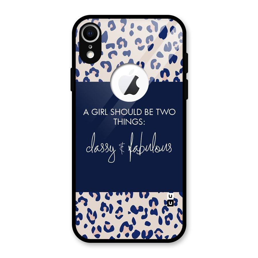 Classy and Fabulous Glass Back Case for iPhone XR Logo Cut