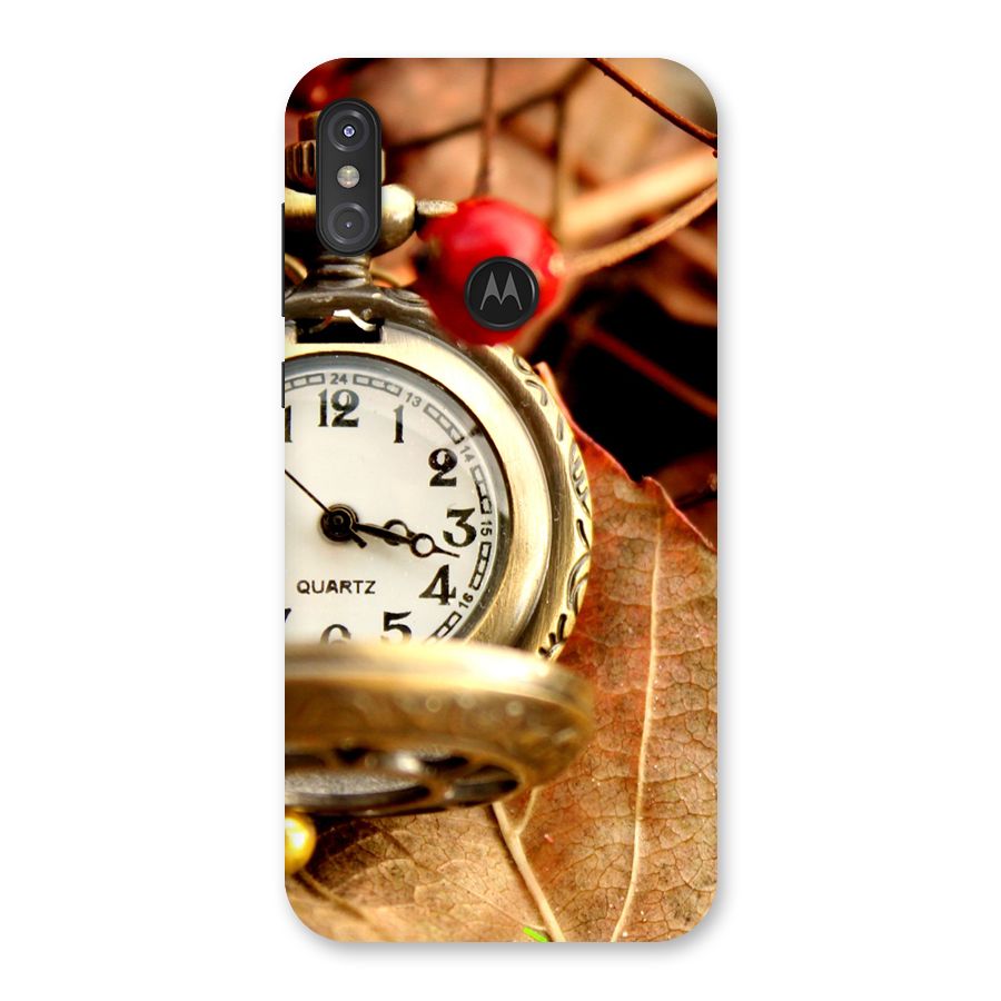 Clock And Cherry Back Case for Motorola One Power