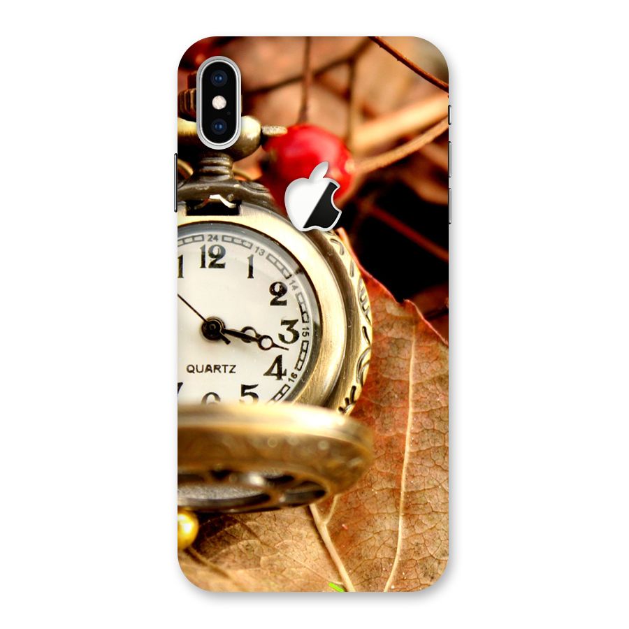 Clock And Cherry Back Case for iPhone XS Max Apple Cut