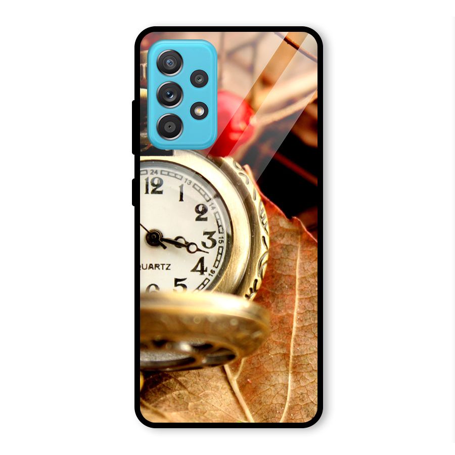 Clock And Cherry Glass Back Case for Galaxy A52