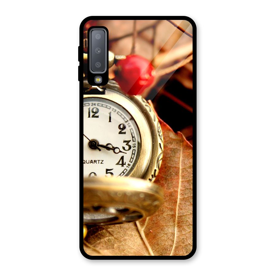 Clock And Cherry Glass Back Case for Galaxy A7 (2018)