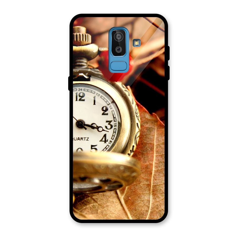 Clock And Cherry Glass Back Case for Galaxy J8