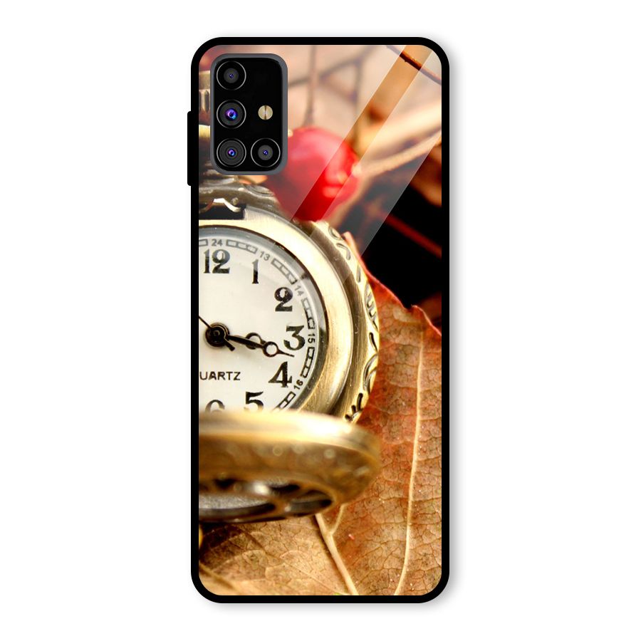 Clock And Cherry Glass Back Case for Galaxy M31s