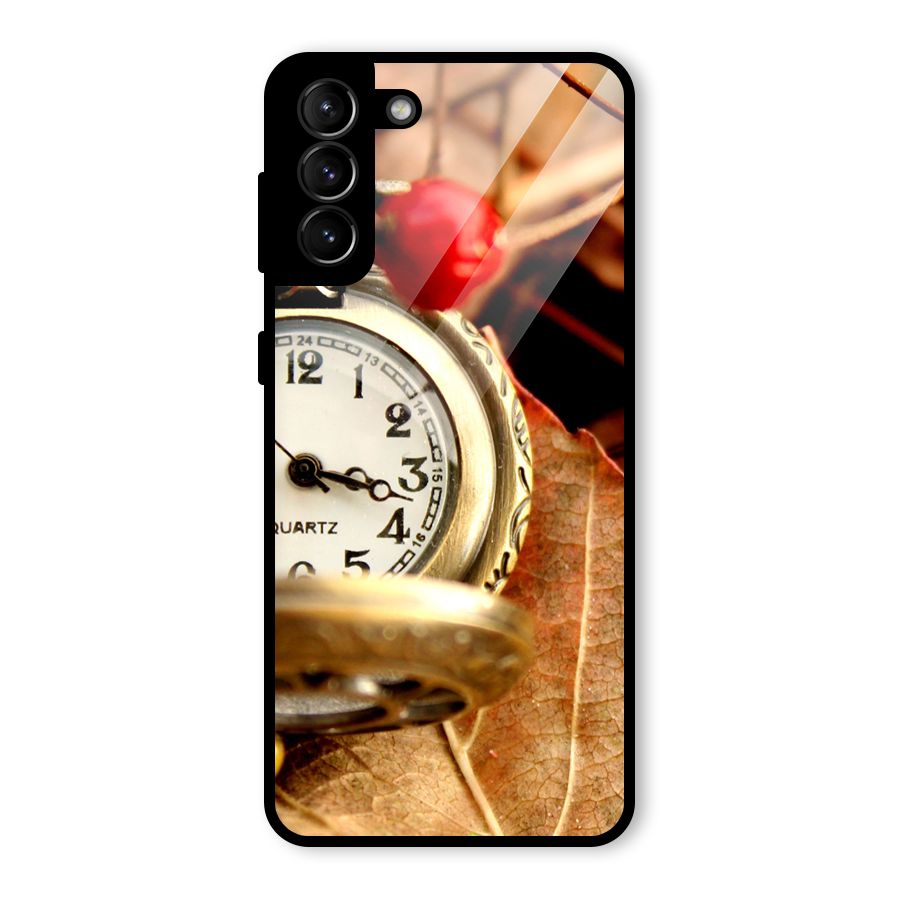 Clock And Cherry Glass Back Case for Galaxy S21 Plus