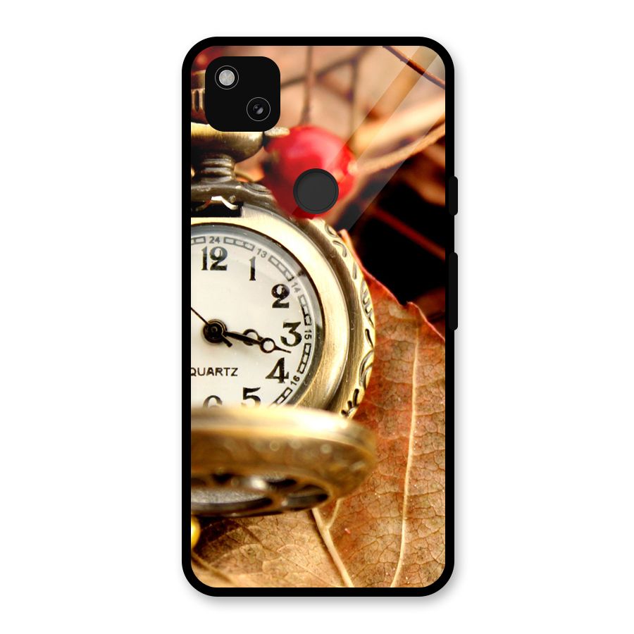 Clock And Cherry Glass Back Case for Google Pixel 4a