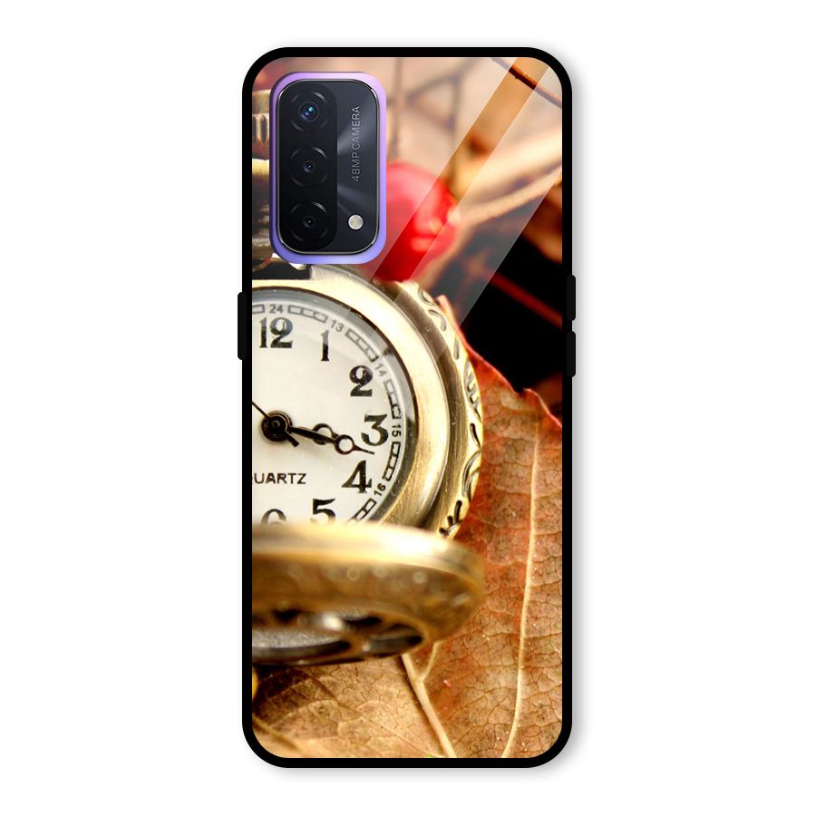 Clock And Cherry Glass Back Case for Oppo A74 5G